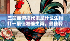 三命而俯指代表是什么生肖打一最佳准确生肖，最佳释义独家答案解释