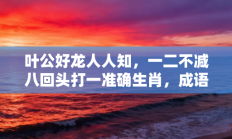 叶公好龙人人知，一二不减八回头打一准确生肖，成语打一生肖揭晓落实答案