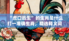 “虎口逃生”的生肖是什么打一准确生肖，精选释义词语答案解释