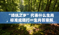 “绮纨之岁”代表什么生肖，标准成语打一生肖答案解析!
