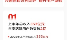 
        		京东健康上半年营收353亿元 净利润大涨35% 活跃用户破2亿 !	