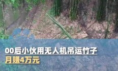 四川“00后”团队创新使用无人机吊运竹，单日运量达10吨